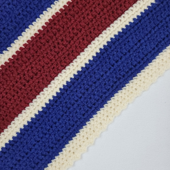 Crochet Stripe Throw Blanket - Picture 2 of 11